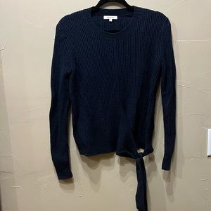 Madewell Navy Tie-Front Wrap Sweater (XS)